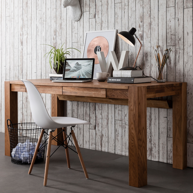 Vermont Solid Oak Office Desk Computer Table in Natural Oak