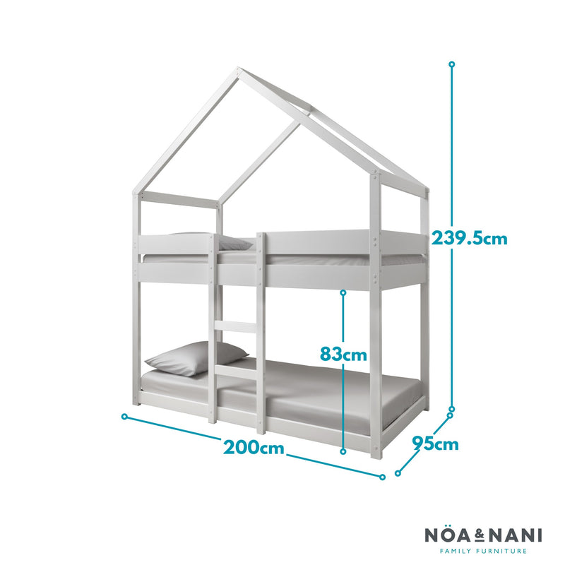 Sofie Bunk Bed House Cabin in White