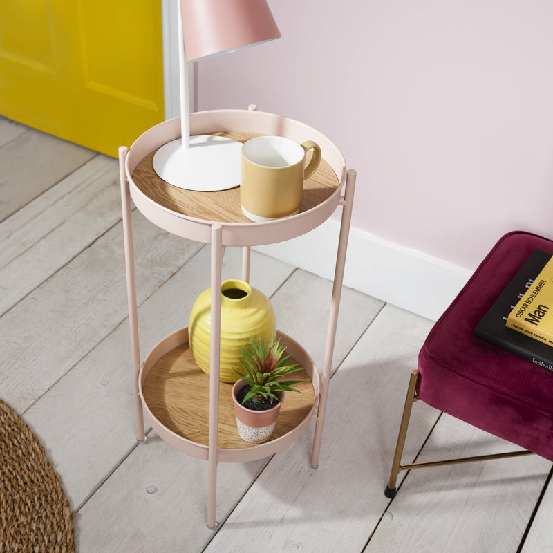 Solna Small Side Table in Blush Pink