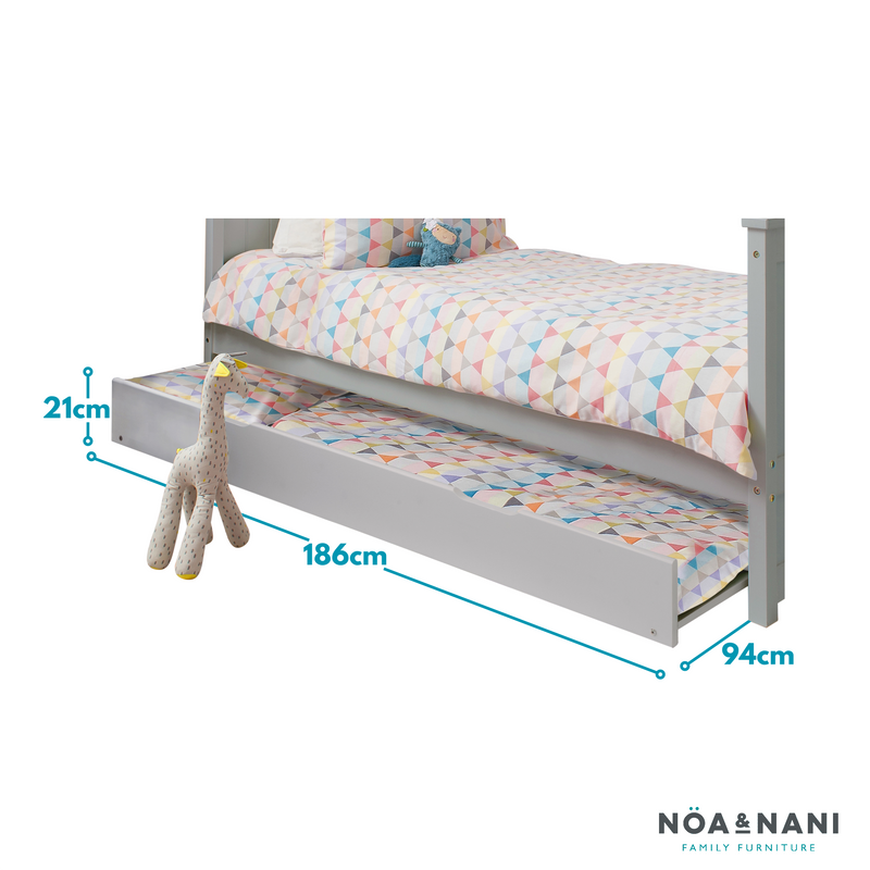 Pull out Trundle Spacesaver Bed in Grey