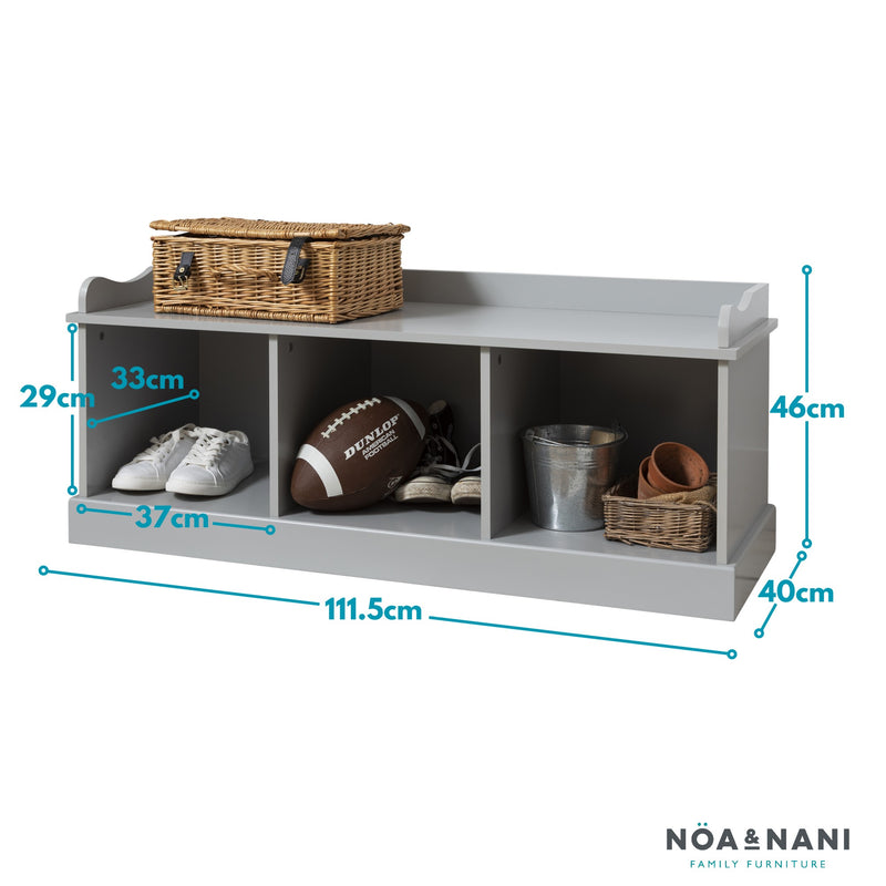 Stockholm Storage Bench in Silk Grey