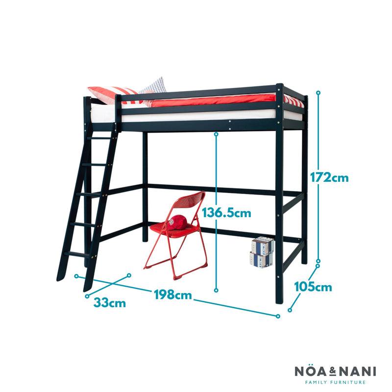 Thomas High Sleeper Cabin Bed in Anthracite