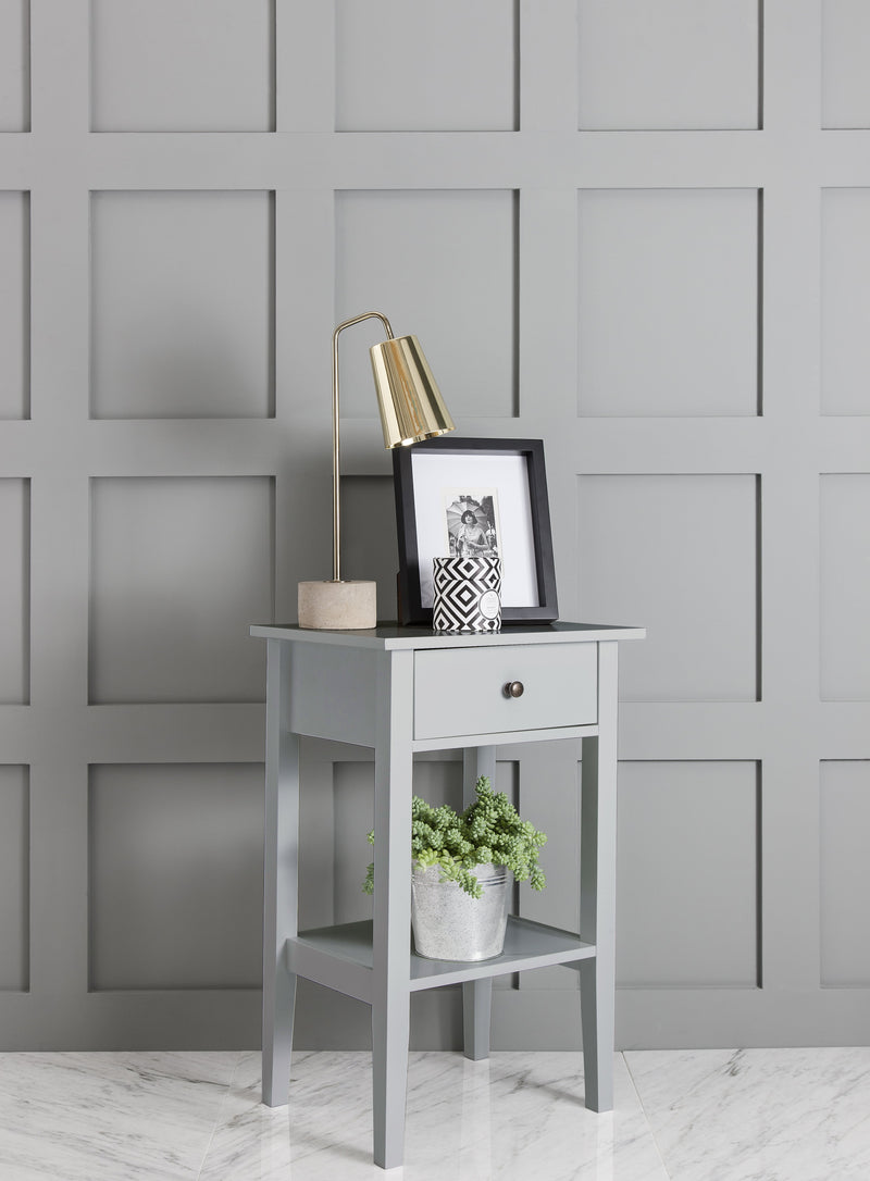 Trend Bedside Cabinet with Drawer in Silk Grey