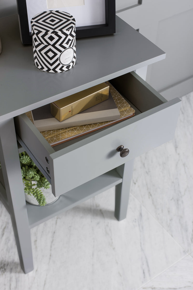 Trend Bedside Cabinet with Drawer in Silk Grey