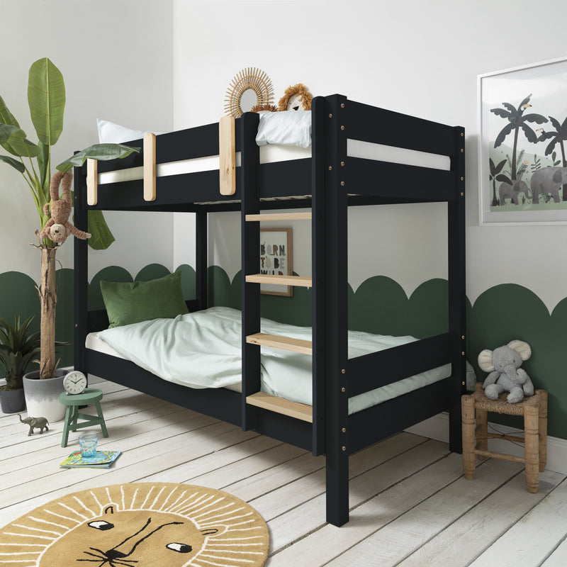 Una Bunk Bed Contemporary with Spacesaver Trundle in Anthracite