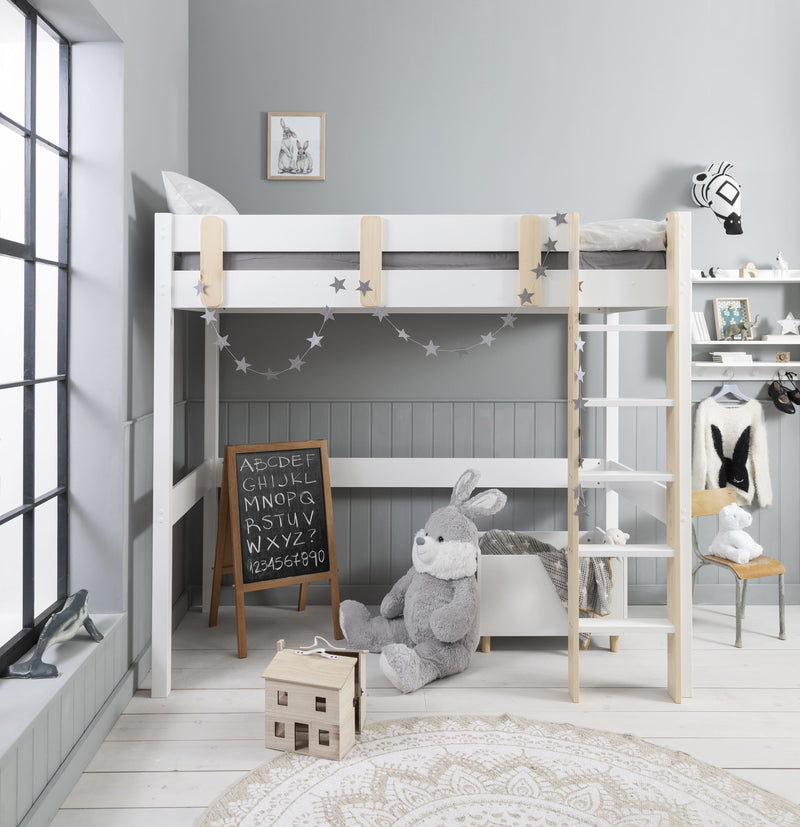 Una Highsleeper Cabin Bed with Desk in Classic White