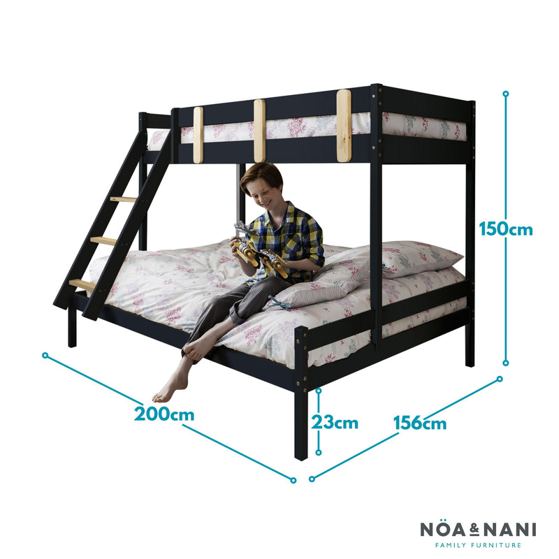 Una Triple Bunk Bed with Single and Double Bed in Anthracite