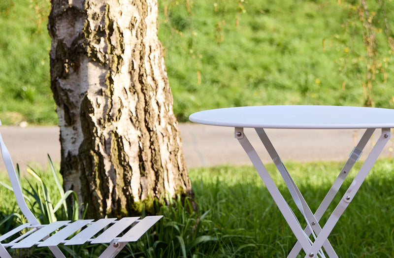 Lucerne Bistro Table & 2 Folding Chairs in Chalk