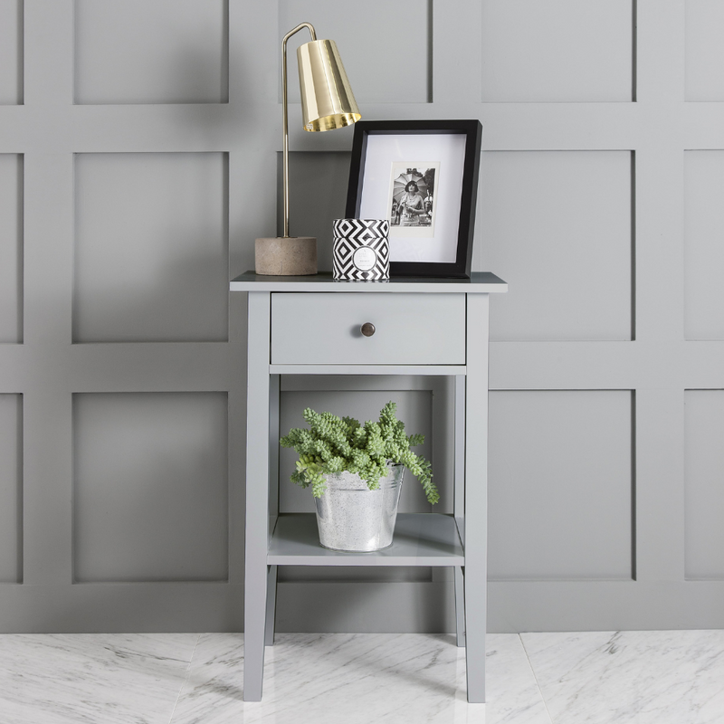 Trend Bedside Cabinet with Drawer in Silk Grey