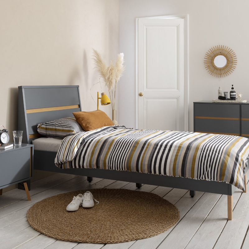 Otto Single Bed Frame in Grey