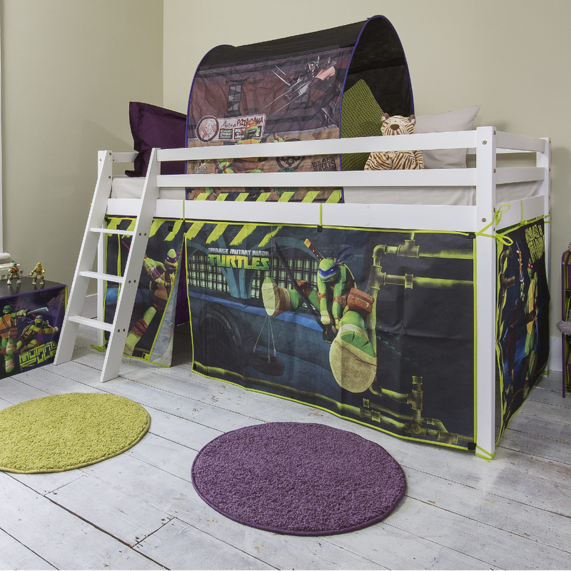 Moro Cabin Bed Midsleeper with TMNT Package in Classic White