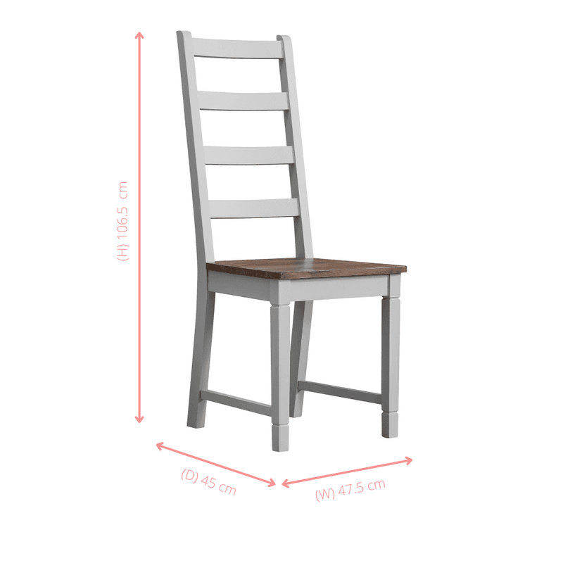 Canterbury 180cm Dining Table with 2 Benches in Silk Grey and Dark Pine