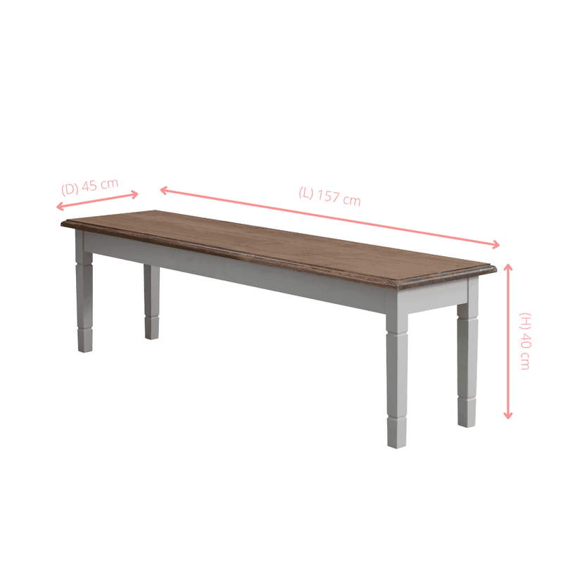 Canterbury 180cm Dining Table with 2 Benches & 2 Extensions in Silk Grey and Dark Pine