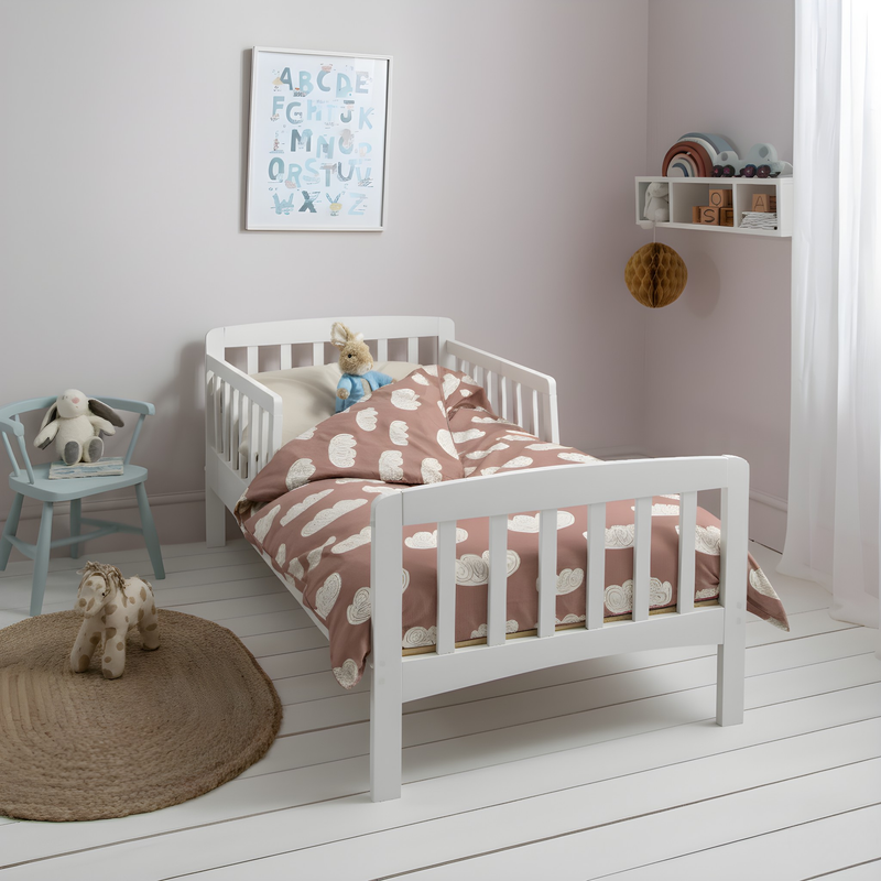 Juni Toddler Bed Solid Wood in Classic White