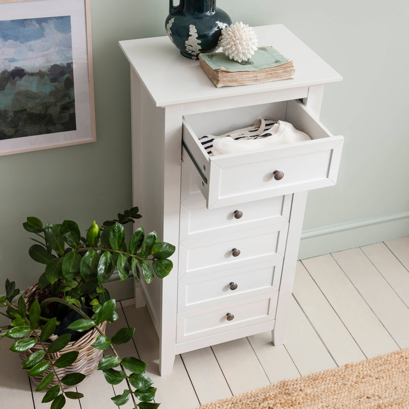 Karlstad Chest of Drawers Tall Bedroom 6 Drawer in Classic White