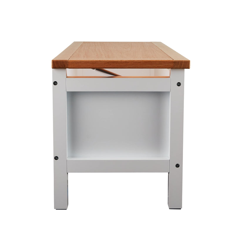 Esther Toy Box Storage Chest in Classic White & Oak