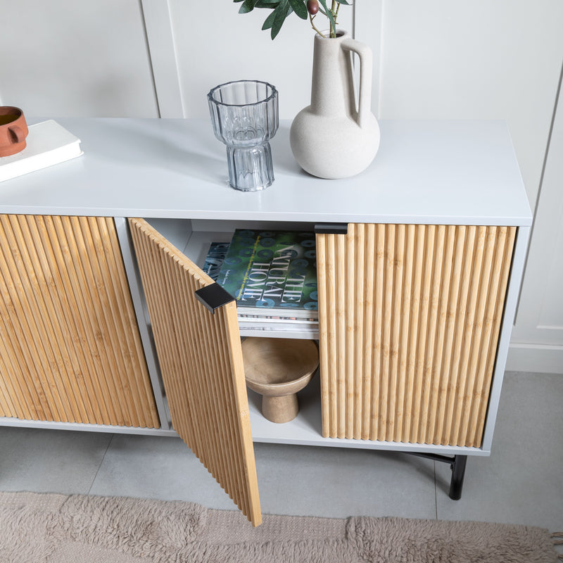 Large Rökstorp Sideboard with Bamboo Style Doors in Grey