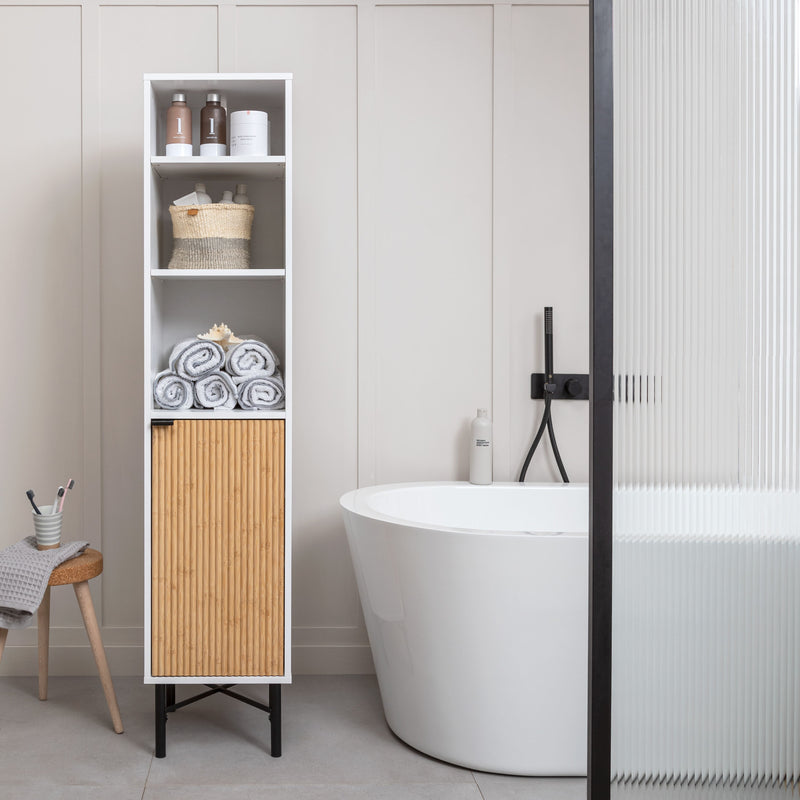 Rökstorp Single Door Bathroom Tallboy in White