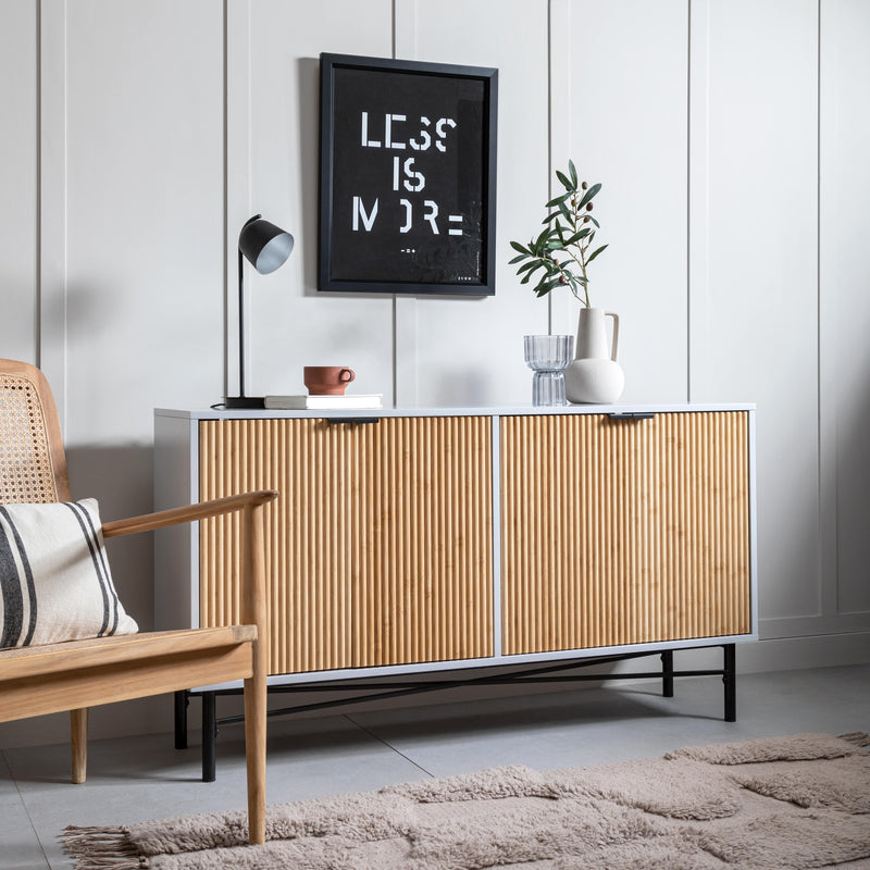 Large Rökstorp Sideboard with Bamboo Style Doors in Grey