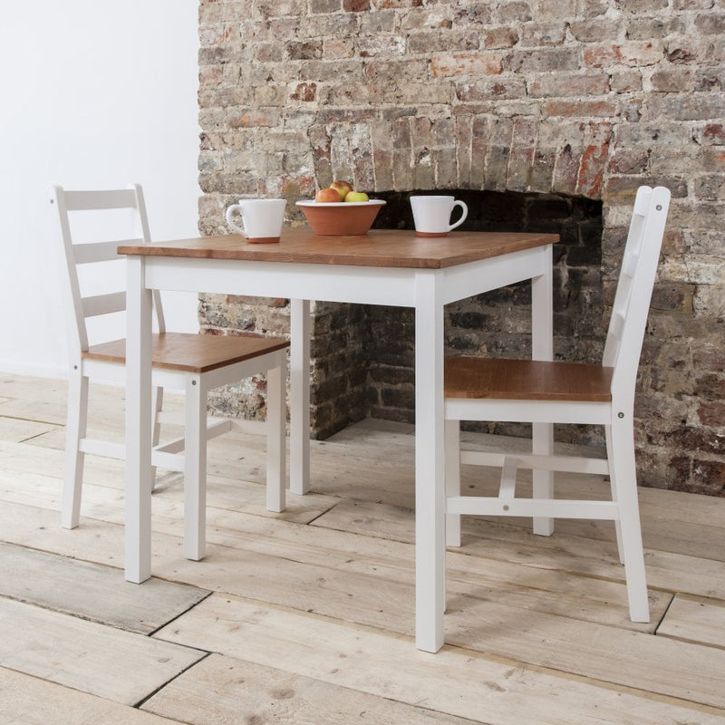 Annika Bistro Table in Grey and Natural Pine