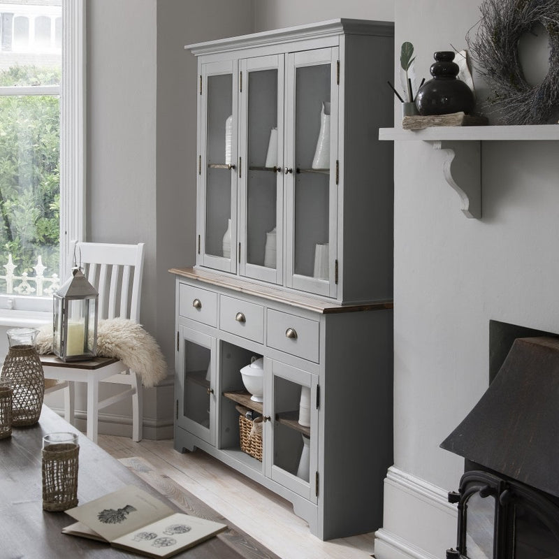 Canterbury Dresser Top Large in Grey and Dark Pine
