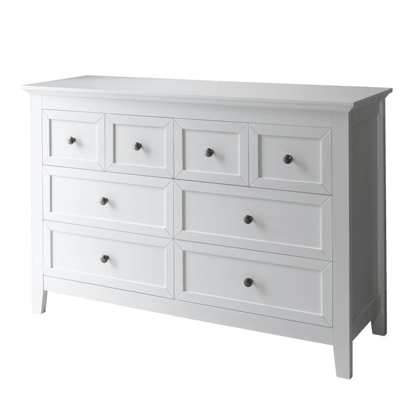 Karlstad Chest of Drawers 8 Drawer in Classic White