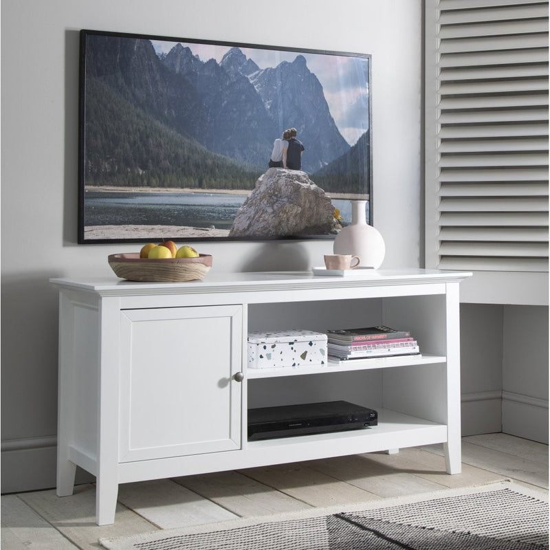 Karlstad Low Sideboard with Storage in Classic White