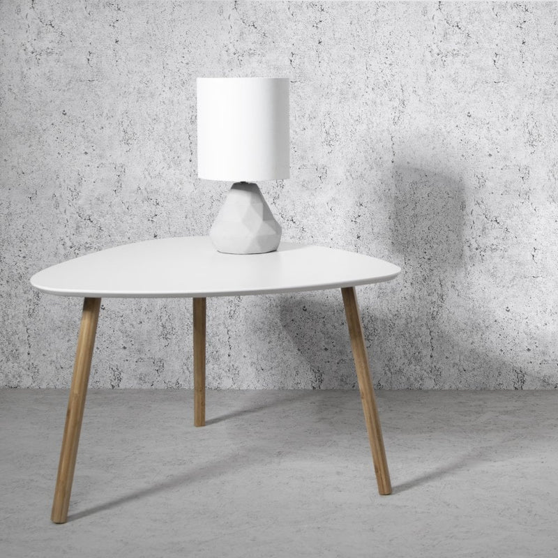 Malme Extra Large Side Table in Classic White and Natural Pine