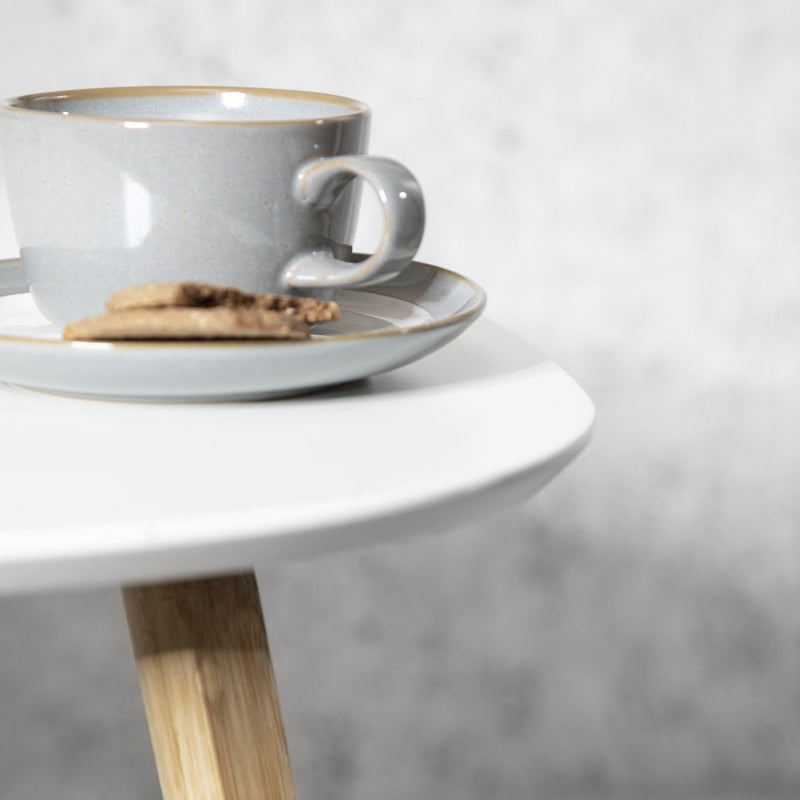 Malme Extra Large Side Table in Classic White and Natural Pine