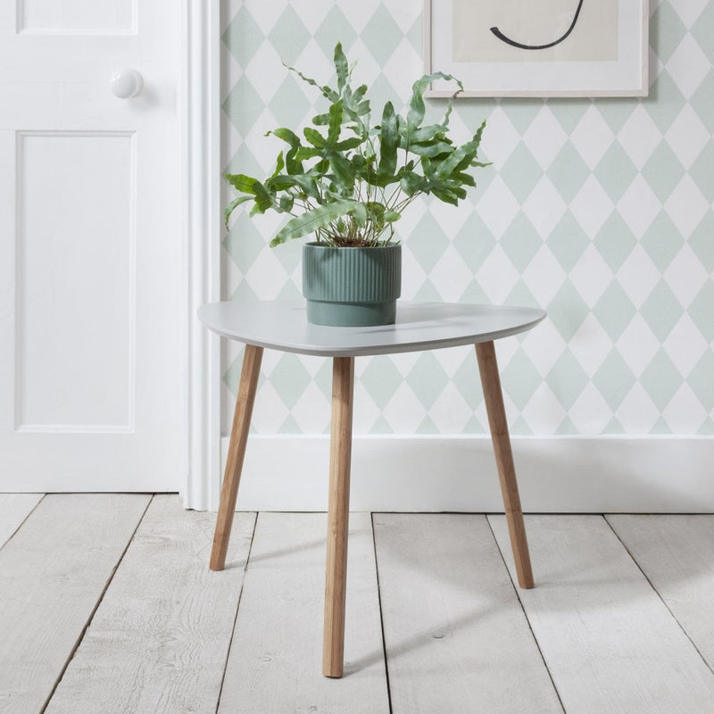 Malme Side Table Occasional Large in Silk Grey and Natural Pine