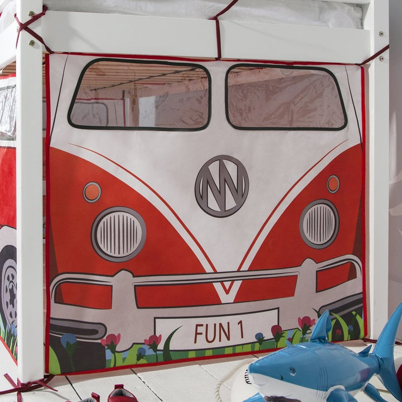 Moro Cabin Bed Midsleeper with Slide & Campervan Package in Classic White