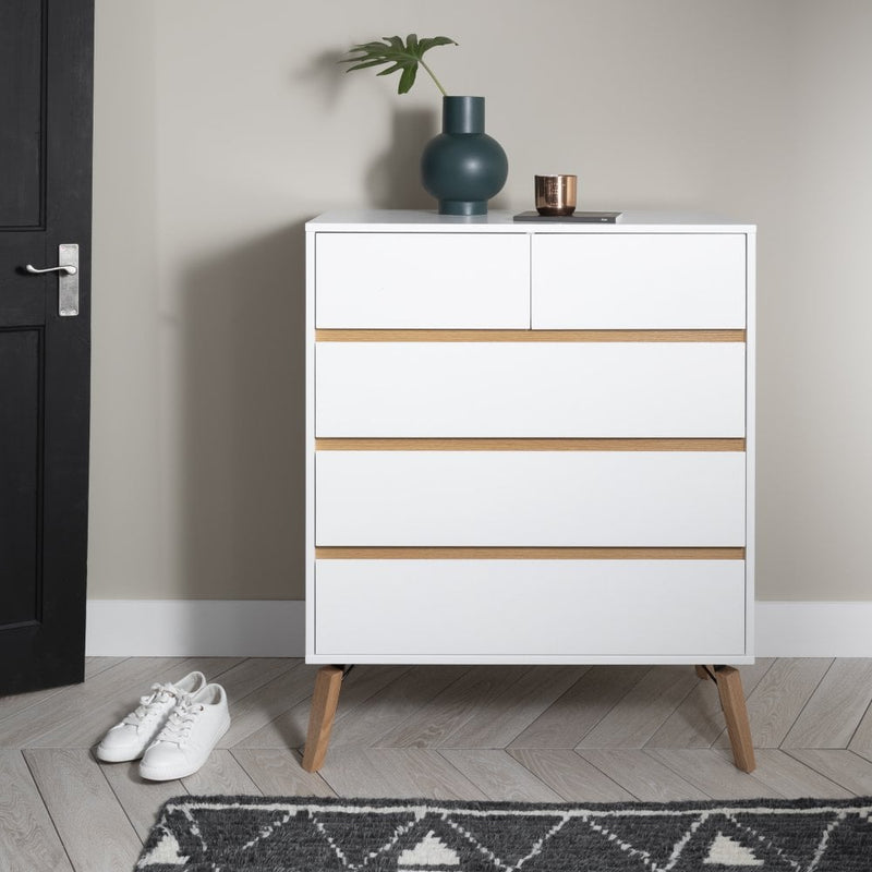 Otto Chest of Drawers 3+2 Drawer in Classic White