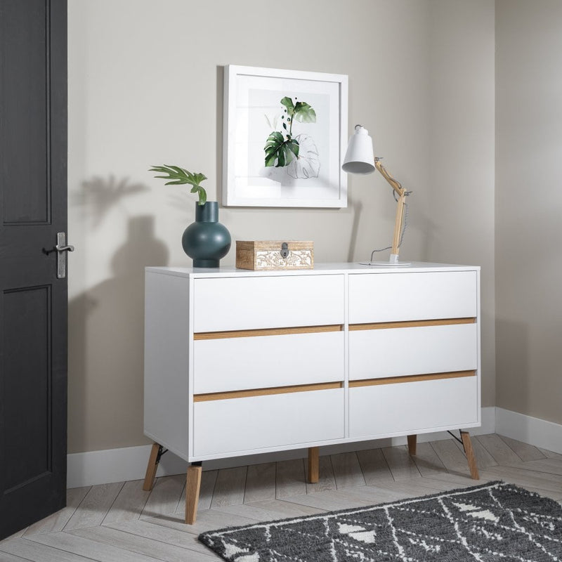 Otto Chest of Drawers 6 Drawer in Classic White
