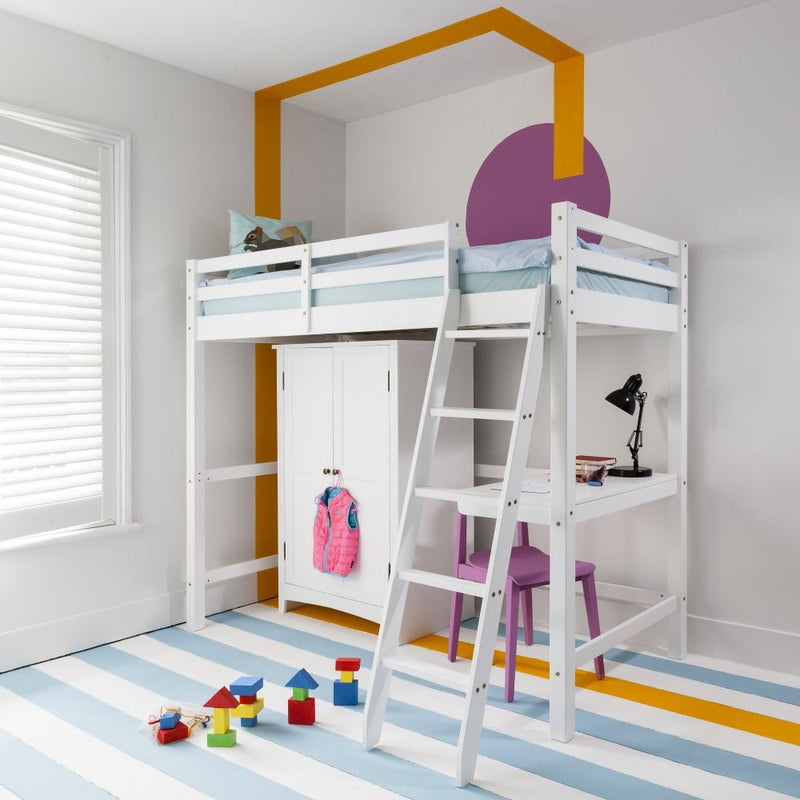 Skole Desk for High Sleeper Bed in Classic White