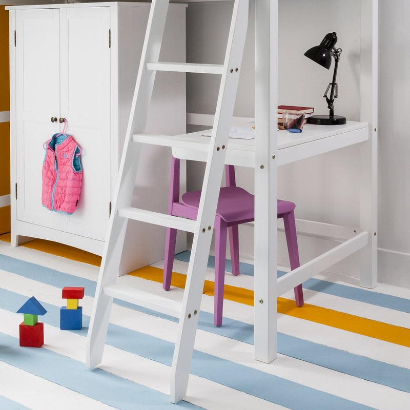 Skole Desk for High Sleeper Bed in Classic White