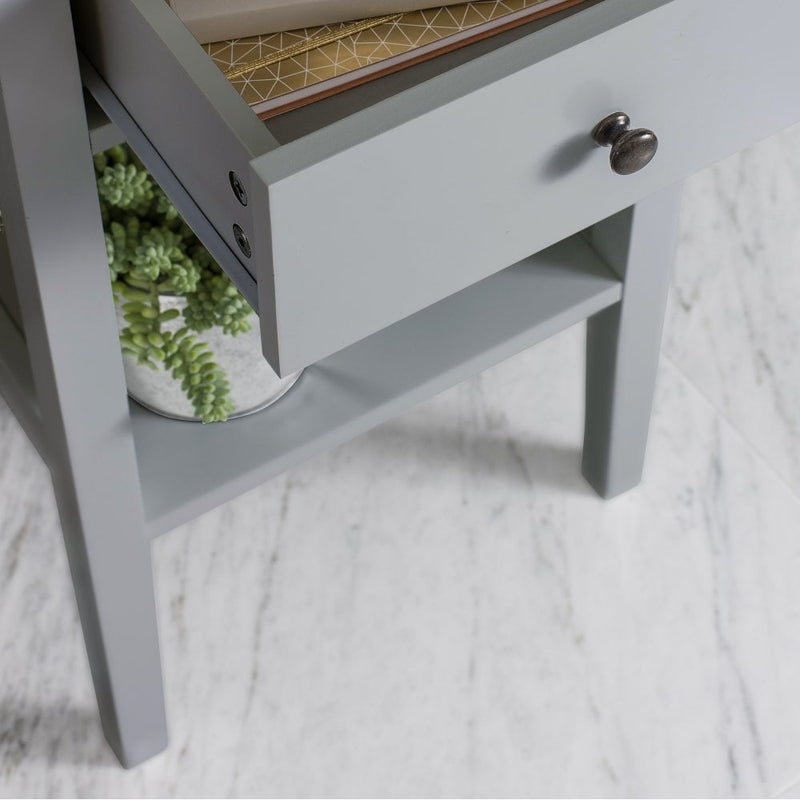 Trend Bedside Cabinet with Drawer in Silk Grey