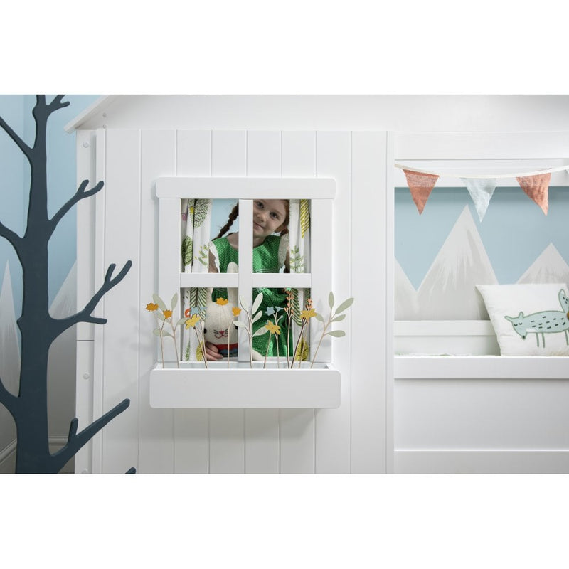 Window & Flower Trough Accessory for Treehouse Bed in White