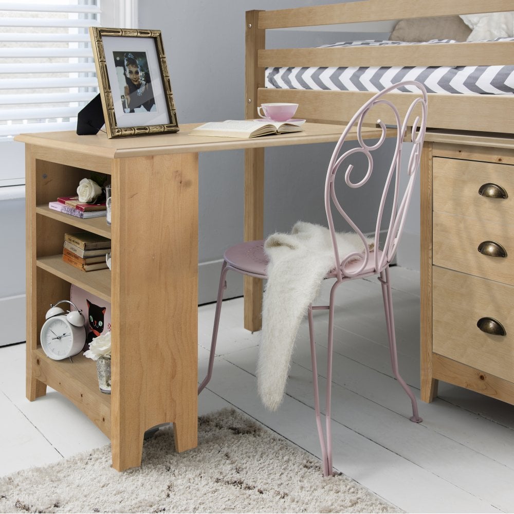 Pull Out Desk with Built in Bookshelf in Natural Pine Noa & Nani