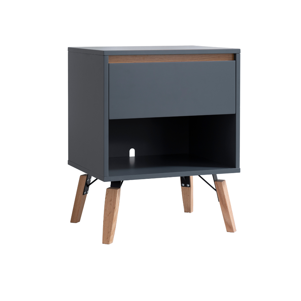 Otto Bedside Table with Drawer in Grey Noa & Nani