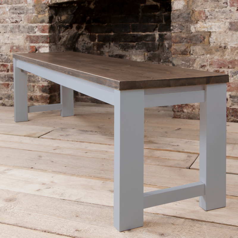 Hever Dining Table in Grey and Dark Pine