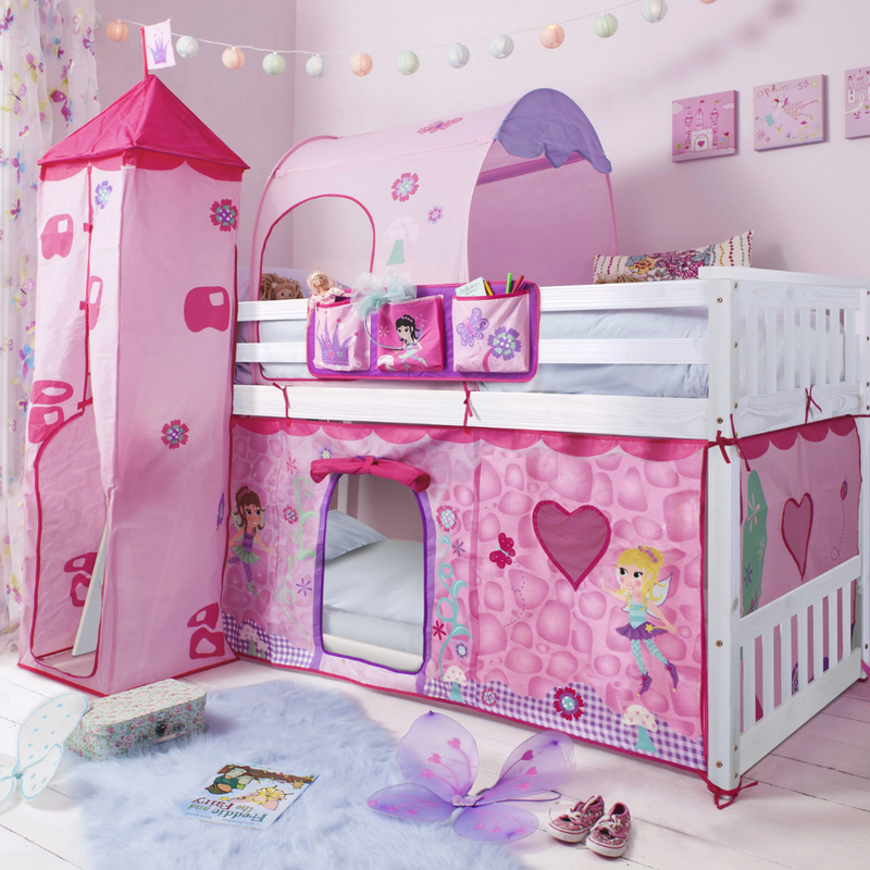 Harri Bunk Bed Low with Fairies Package in Classic White