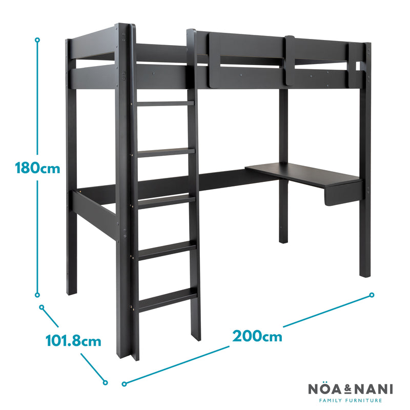Storm Gaming Station High Sleeper Cabin Bed in Black