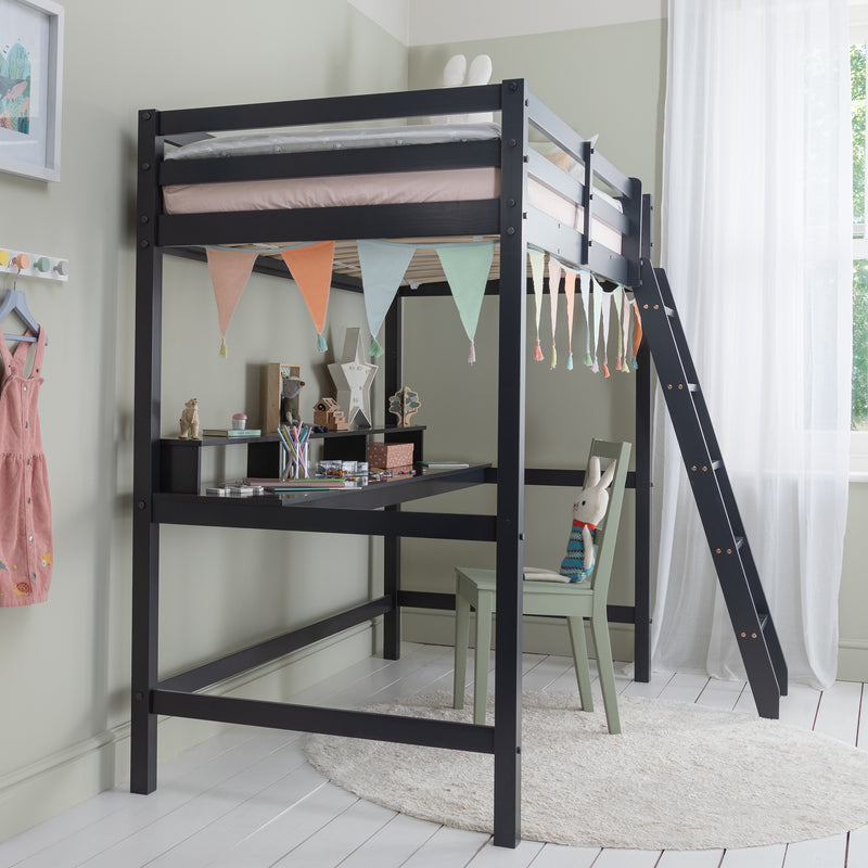 Thomas High Sleeper with Thea Desk in Black
