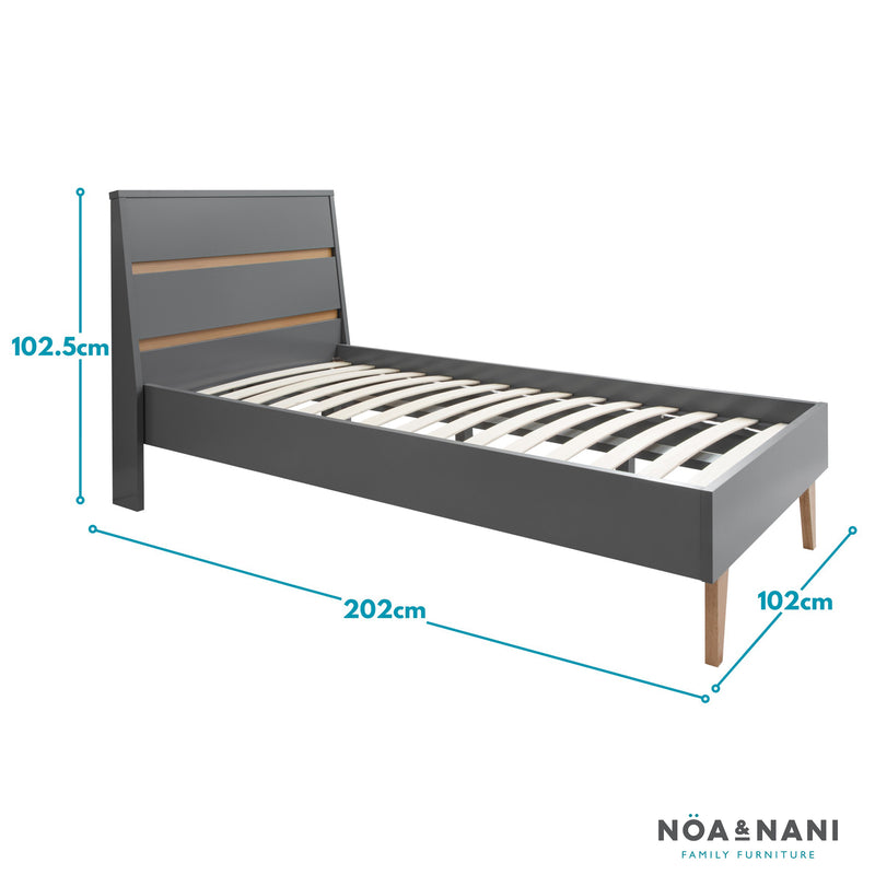 Otto Single Bed Frame in Grey