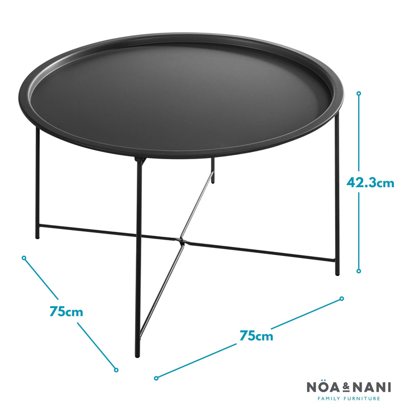 Bjarni Coffee Table Metal Side Table in Black
