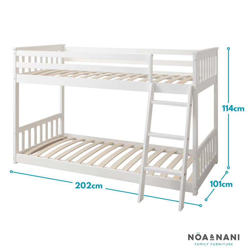 Harri Bunk Bed Low Midsleeper in Classic White