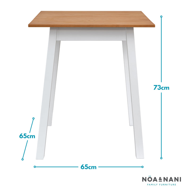 Annika Liten Kitchen Dining Table in Natural Pine & Classic White