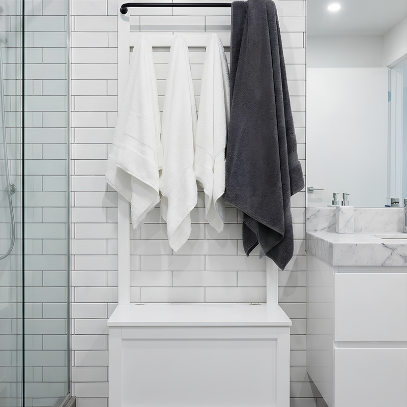 Karlstad Bathroom Storage and Coat Hook Cabinet in Classic White