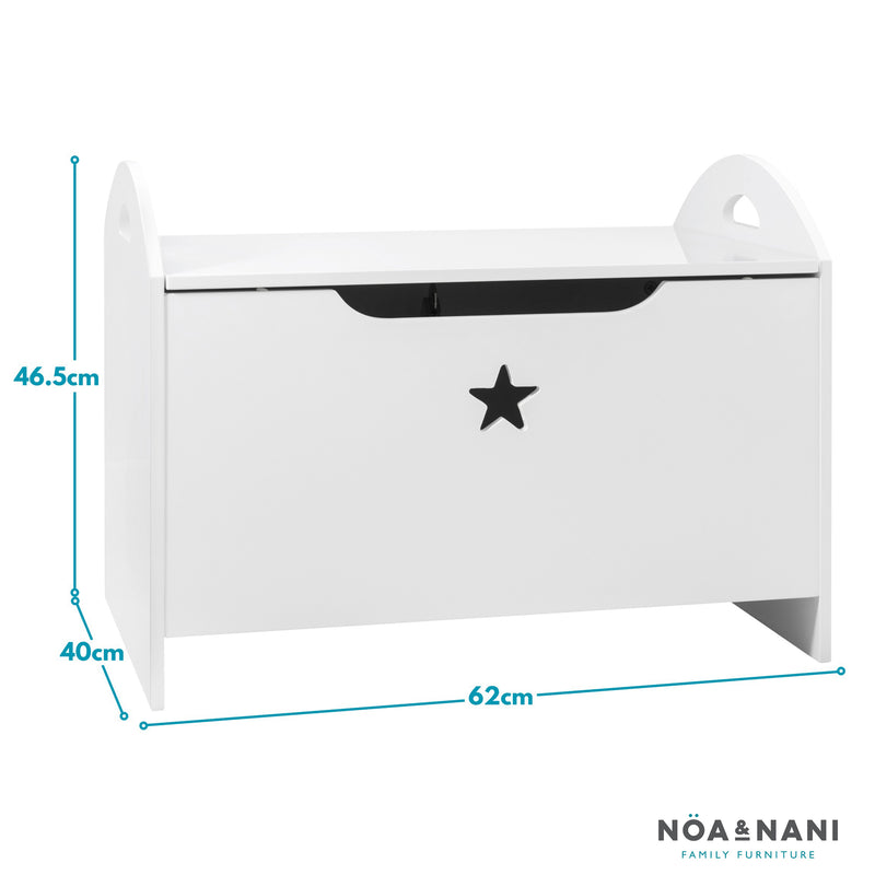 Zeta Toy Box Toy Organiser with Star Design in Classic White