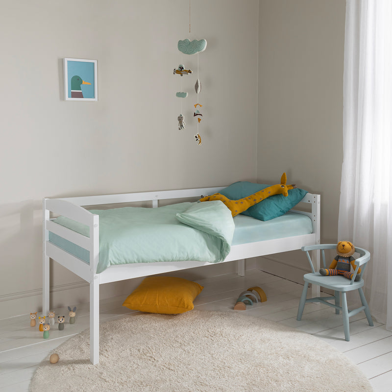 Mimi Shorty Bunk Bed Splits into Toddler and Day Bed in Classic White